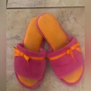 Pink and Orange Slippers with Bow
